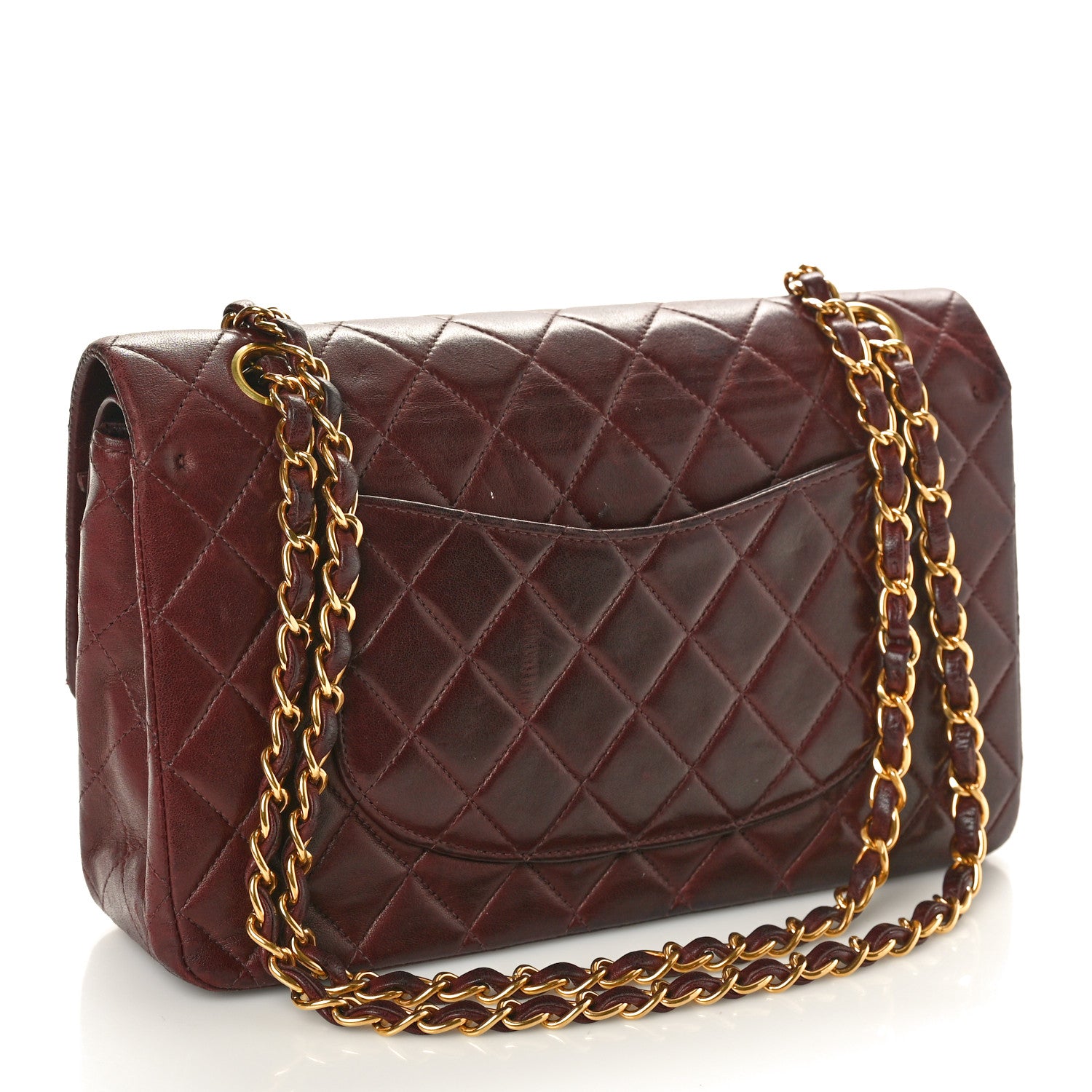 Chanel Lambskin Quilted Medium Double Flap Burgundy 3 of 12
