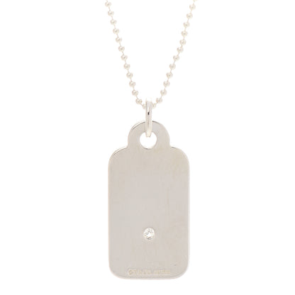 Tiffany Sterling Silver Diamond Yours Truly Charm Necklace 5 of 7