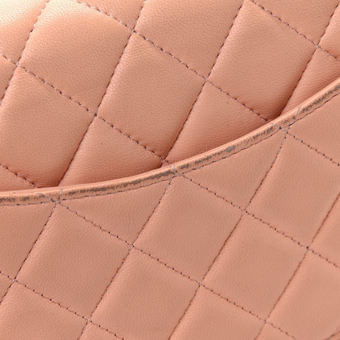 Lambskin Quilted Mini Rectangular Flap Light Pink