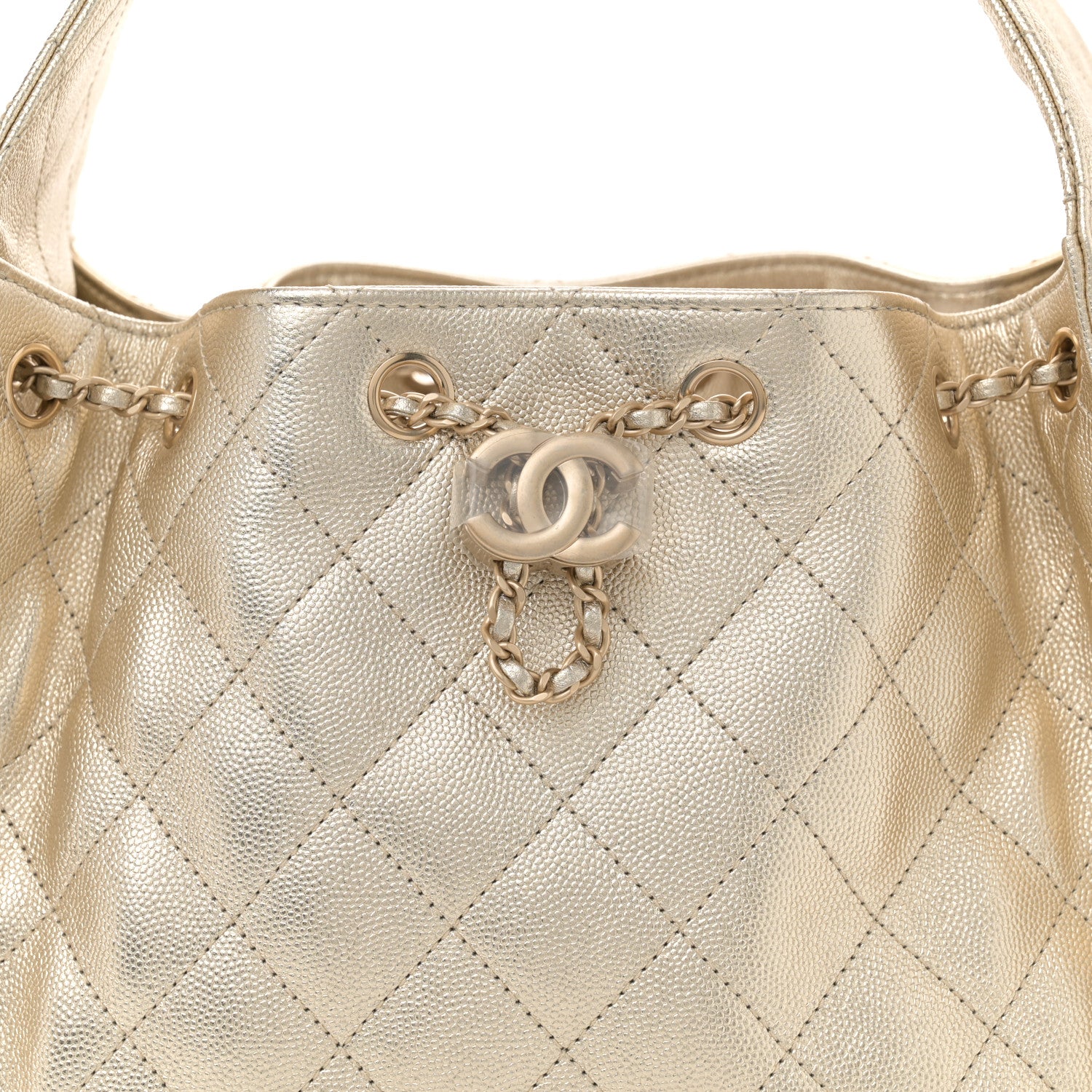 Chanel Metallic Caviar Quilted Small Chanel 25 Handbag Gold 8 of 11