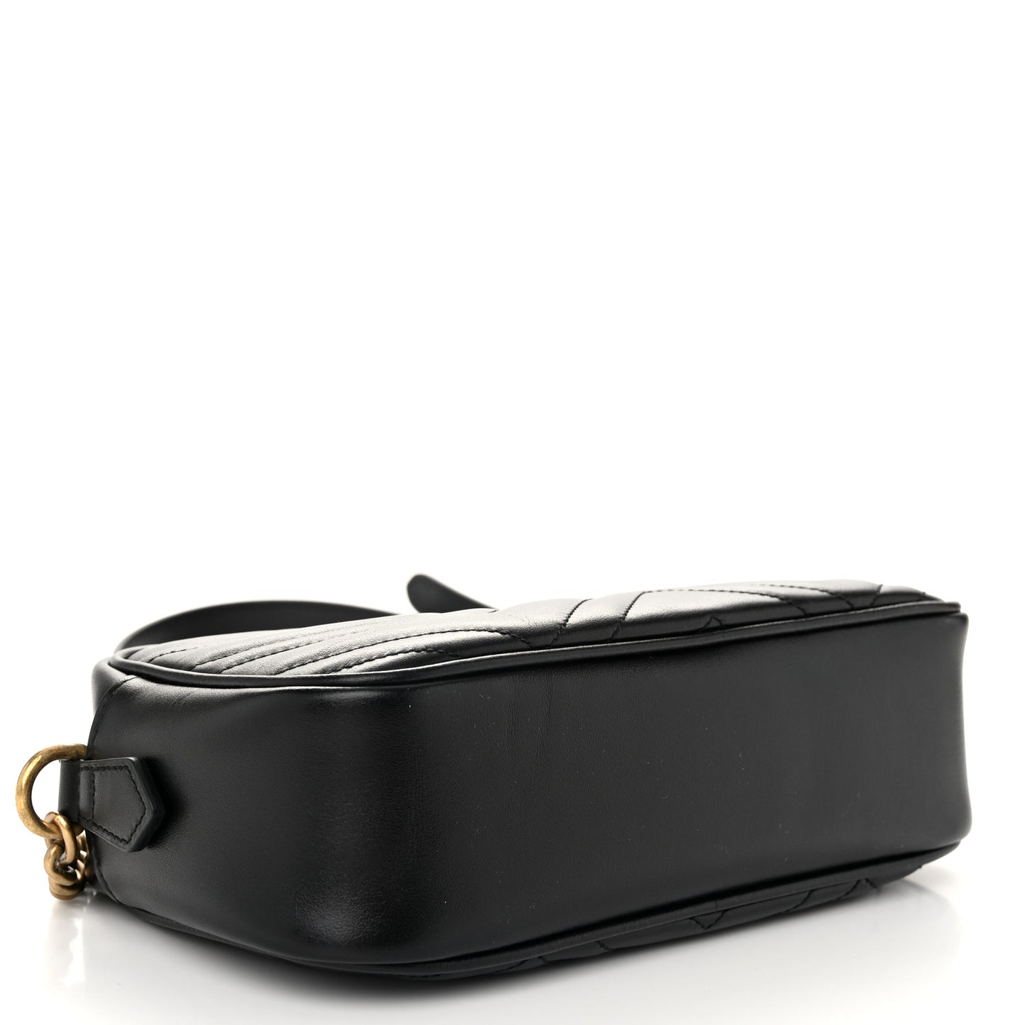 Calfskin Matelasse Small GG Marmont Chain Shoulder Bag Black