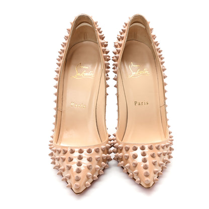 Christian Louboutin Patent Pigalle Spikes 120 Pumps 36 Nude 3 of 9