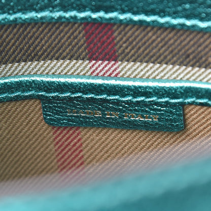 Burberry Metallic Soft Grain Calfskin Small Buckle Tote Emerald 10 of 12