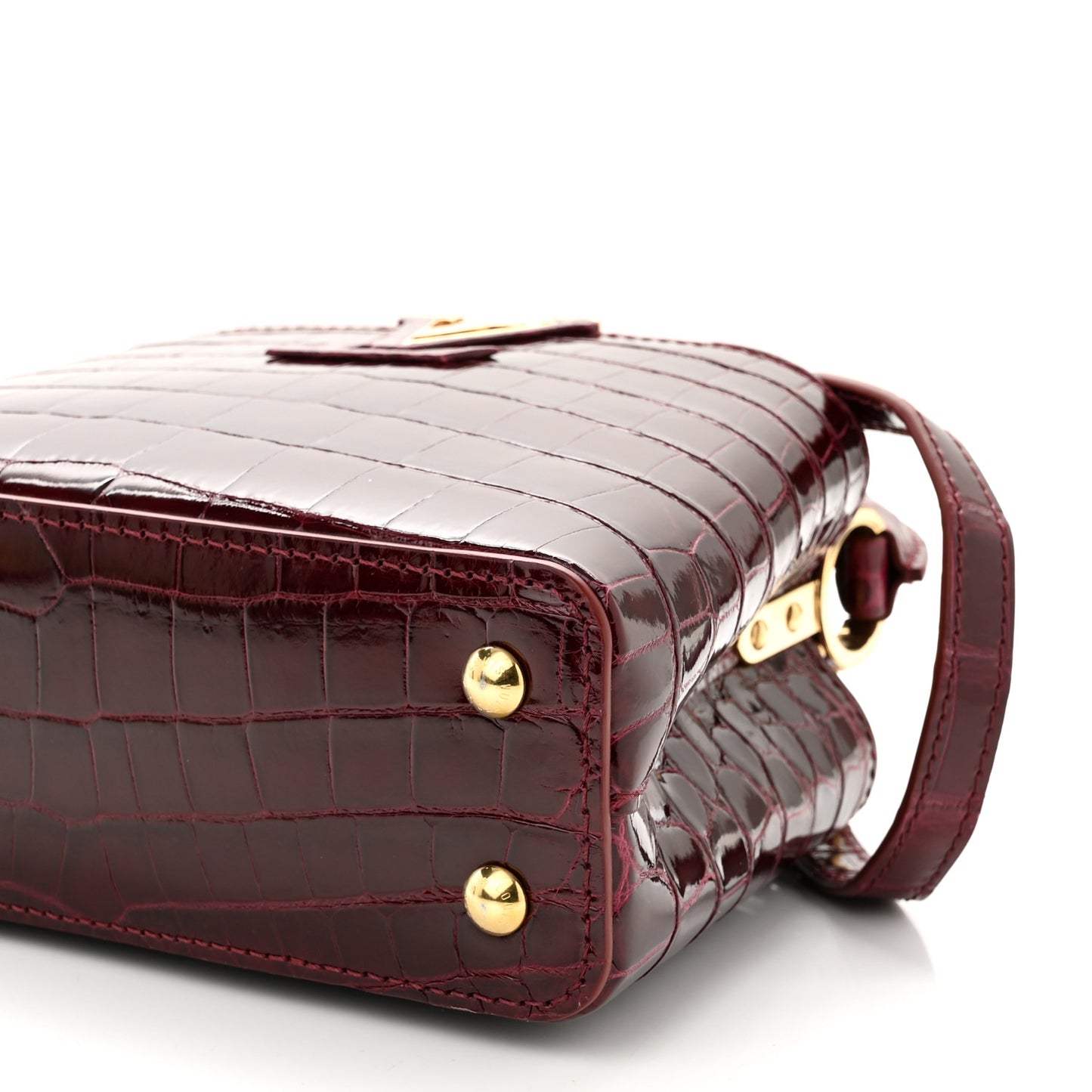 Crocodile Mini Capucines Bordeaux