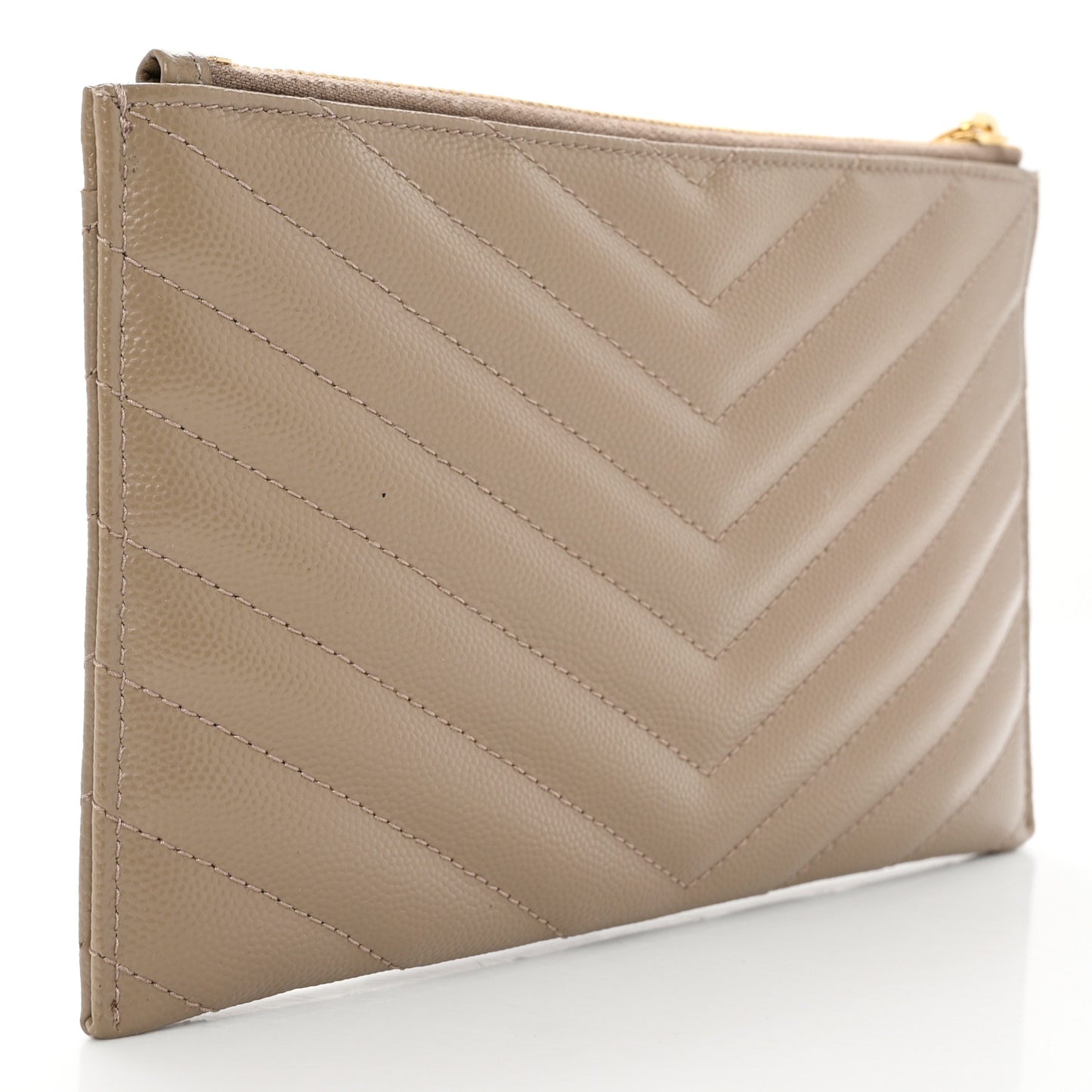 Grain De Poudre Chevron Monogram Bill Pouch Dusty Grey