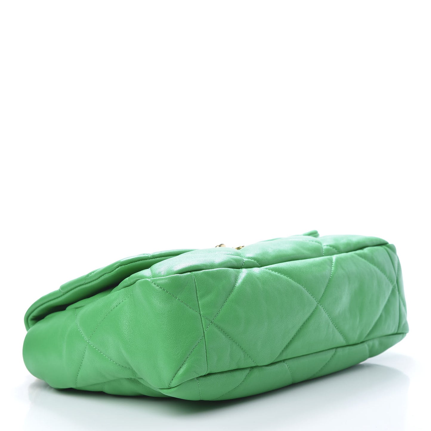 Lambskin Quilted Large 19 Flap Green