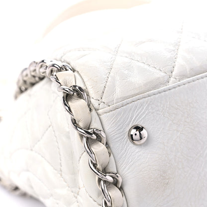 Chanel Glazed Calfskin Quilted Large Chain Me Hobo Dark White 8 of 21