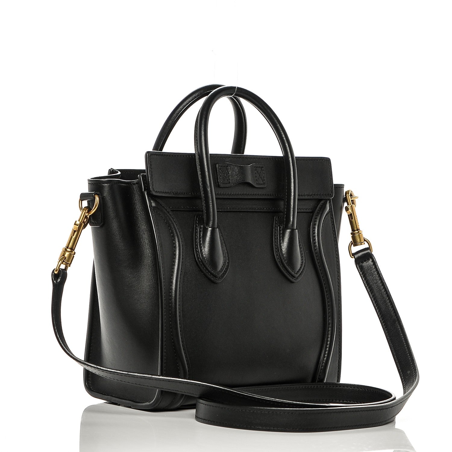 Celine Smooth Calfskin Nano Luggage Black 3 of 6