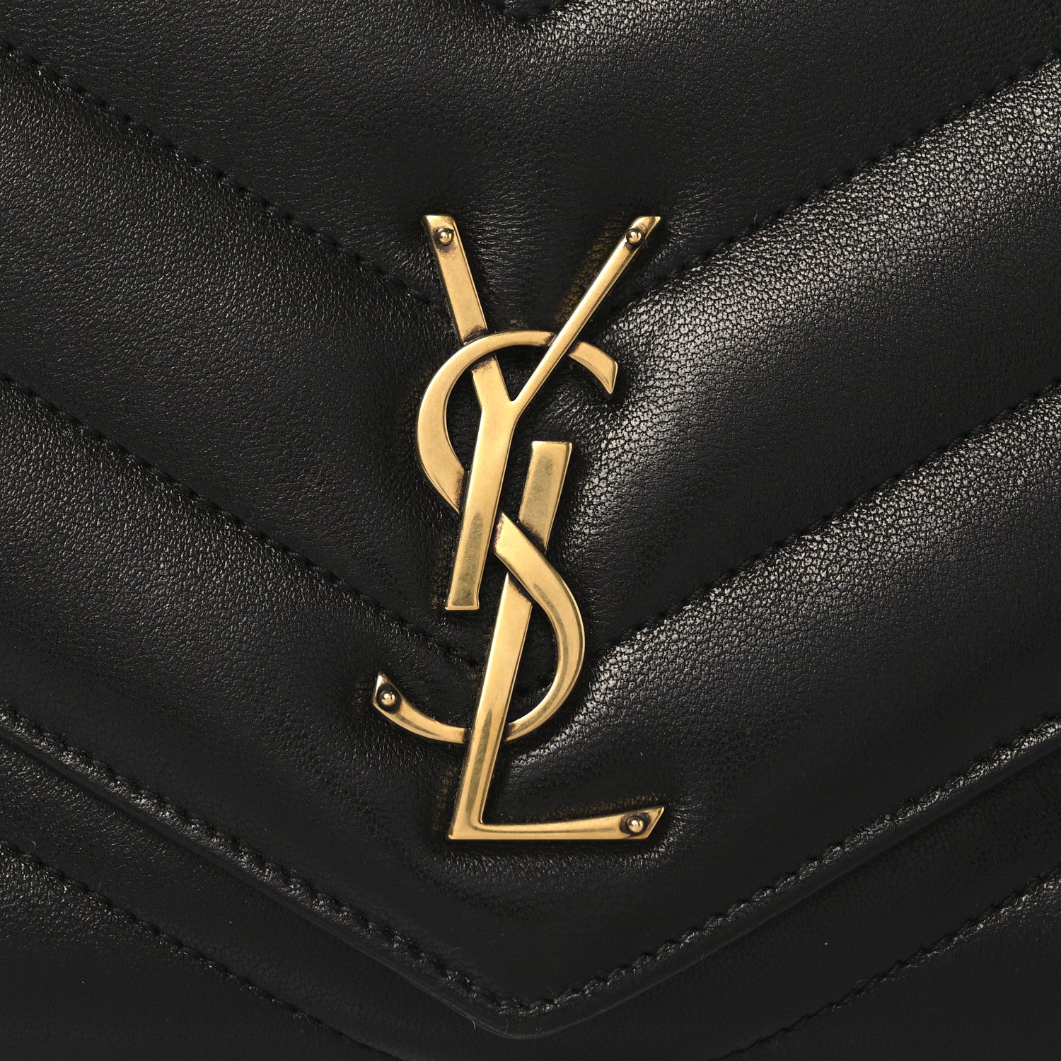 Saint Laurent Lambskin Chevron Quilted Medium LouLou Black 9 of 11