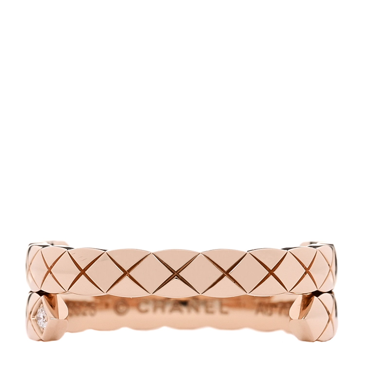 Chanel 18K Beige Gold Diamond Small Coco Crush Toi Et Moi Ring 54 7 1 of 4