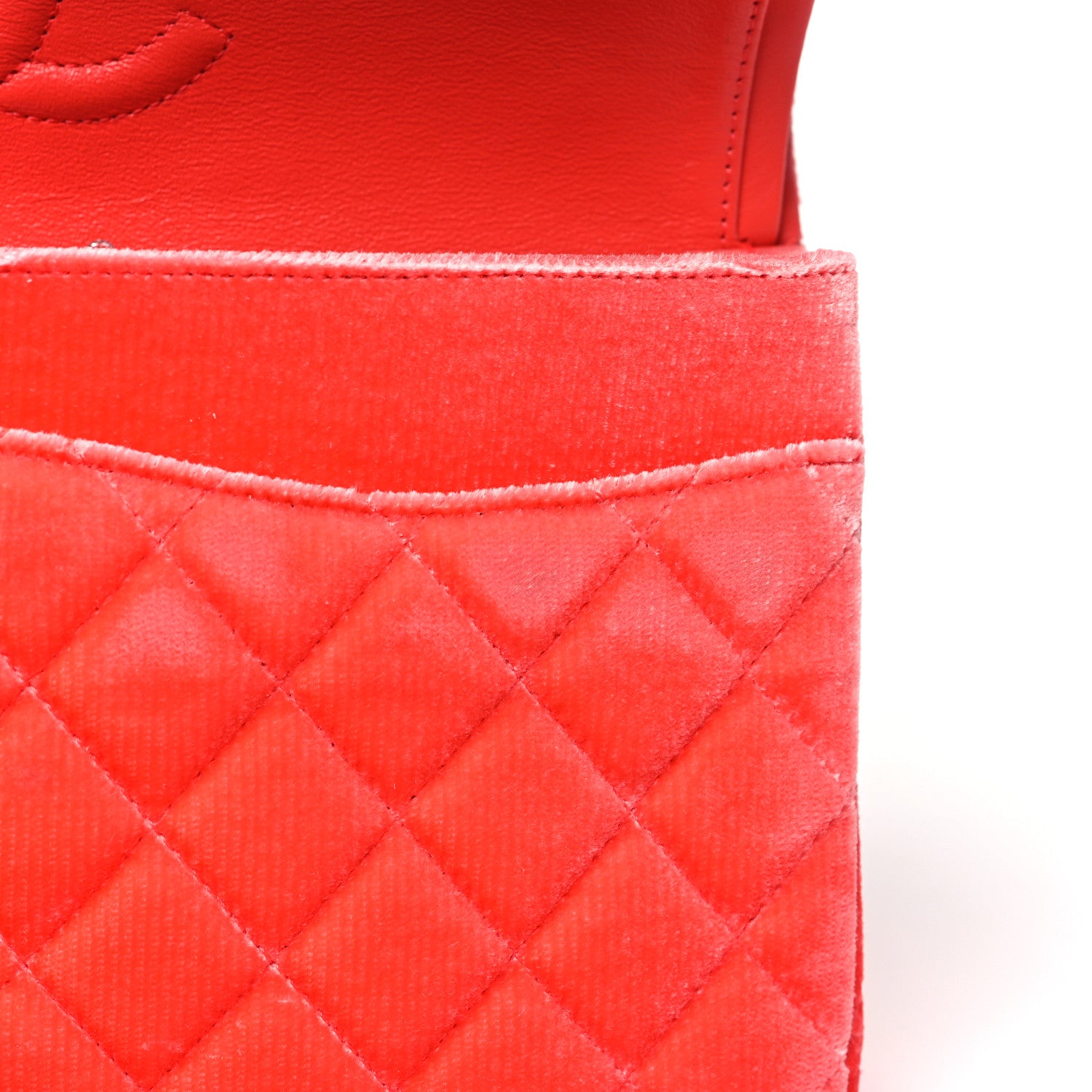 Chanel Velvet Quilted Medium Double Flap Coral 11 of 12