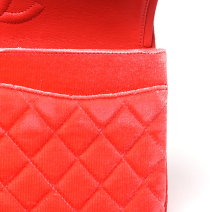 Chanel Velvet Quilted Medium Double Flap Coral 11 of 12
