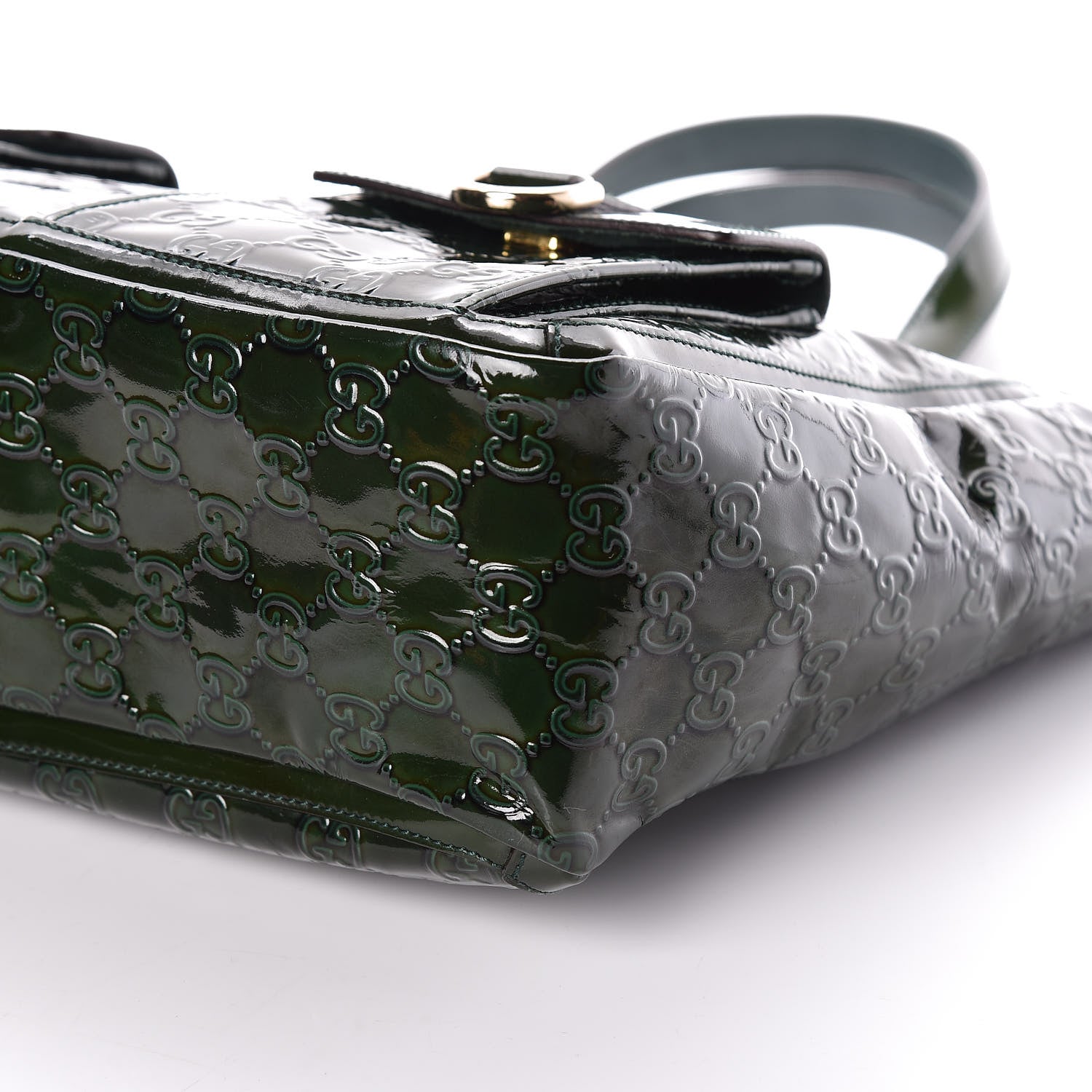 Gucci Shiny Guccissima Abbey D Ring Tote Green 6 of 9