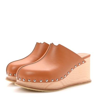 Hermes Calfskin Beechwood Earth Mules 39 Marron Glaise 4 of 10