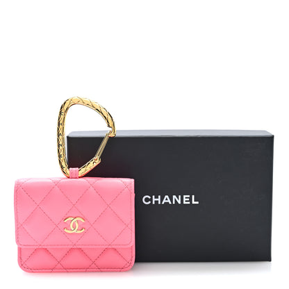 Chanel Lambskin Quilted CC Hook Card Holder Pink 9 of 9