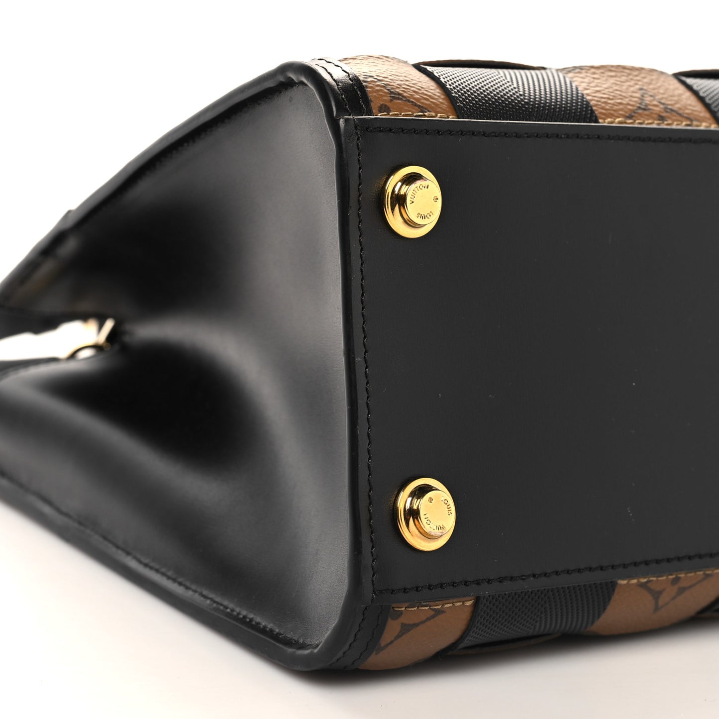 Calfskin Monogram Damier Tressage City Steamer PM Black