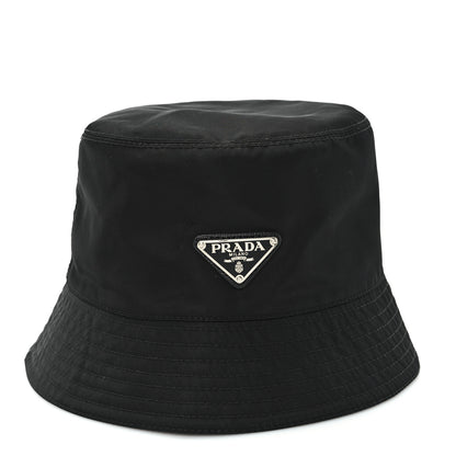 Prada Re-Nylon Metal Triangle Logo Bucket Hat M Black 3 of 9