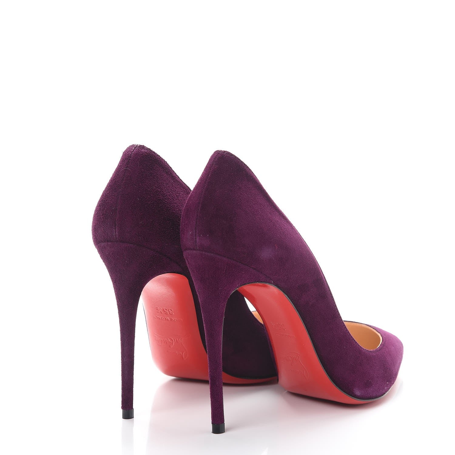 Christian Louboutin Veau Velours Pigalle Follies 100 Pumps 35.5 Merlot 4 of 10