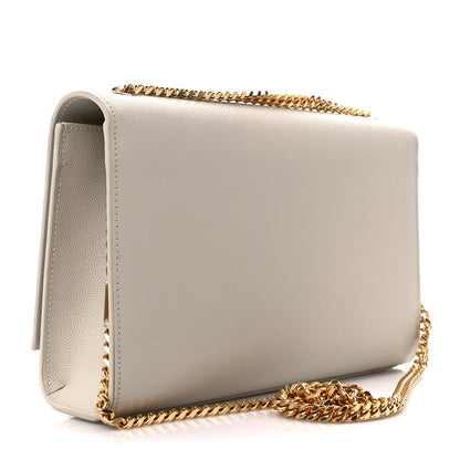 Saint Laurent Grain De Poudre Medium Classic Monogram Kate Satchel Blanc Vintage 3 of 11