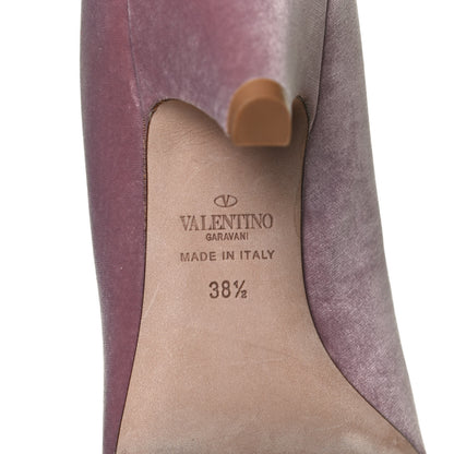 Valentino Garavani Velvet Rockstud Ankle Strap Pumps 38.5 Antique Rose Black 8 of 11