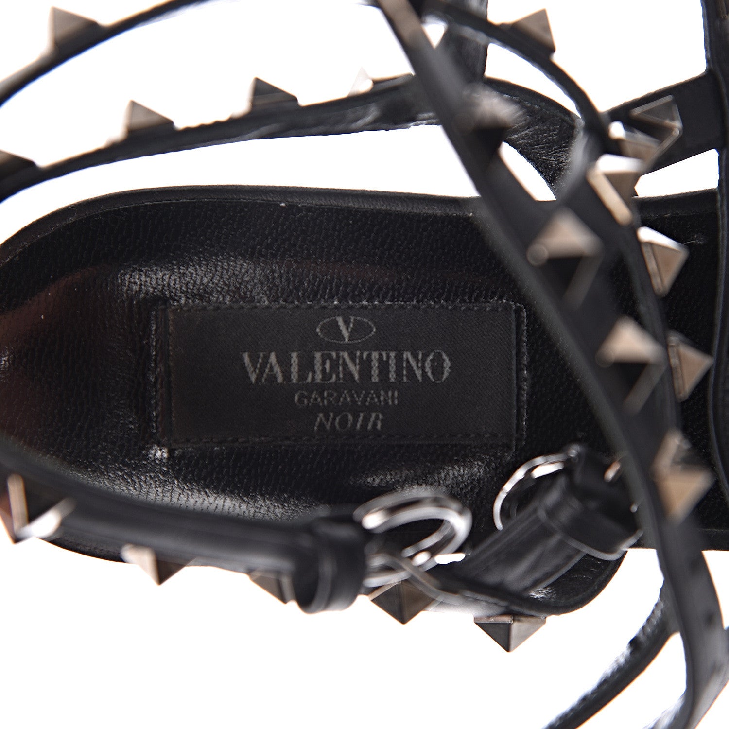 Valentino Garavani Nappa Rockstud Ankle Strap Flat Thong Sandals 38.5 Black 6 of 12