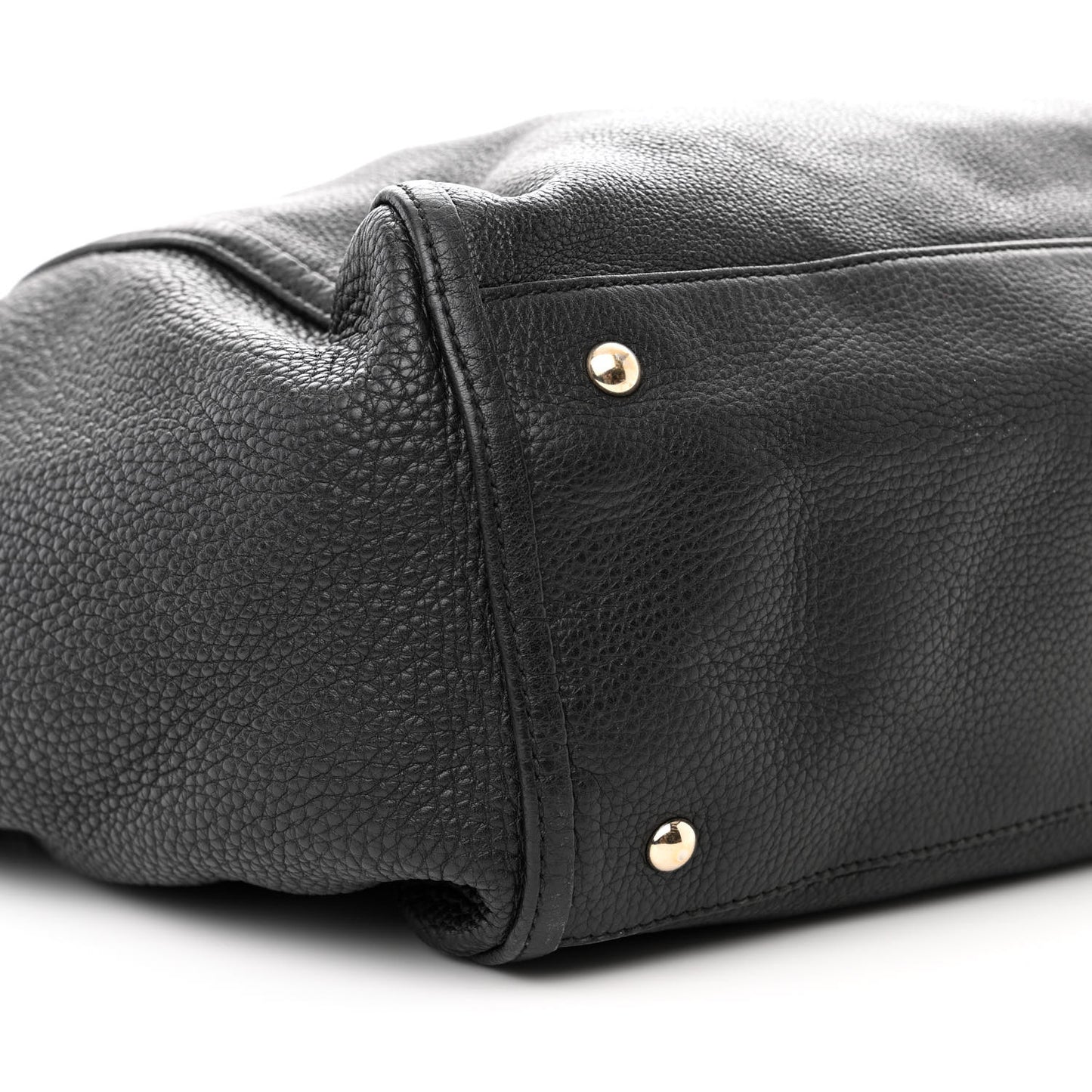 Pebbled Calfskin Large Soho Shoulder Bag Black