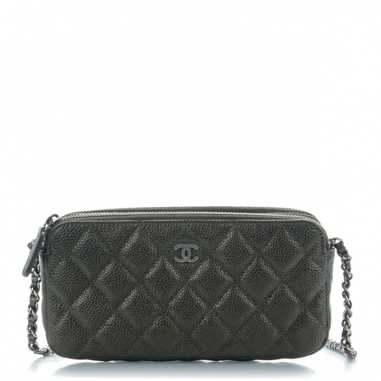 Chanel Caviar Quilted Small Clutch With Chain Dark Charcoal 1 of 7
