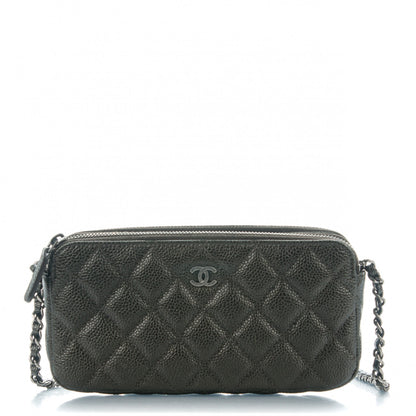 Chanel Caviar Quilted Small Clutch With Chain Dark Charcoal 1 of 7
