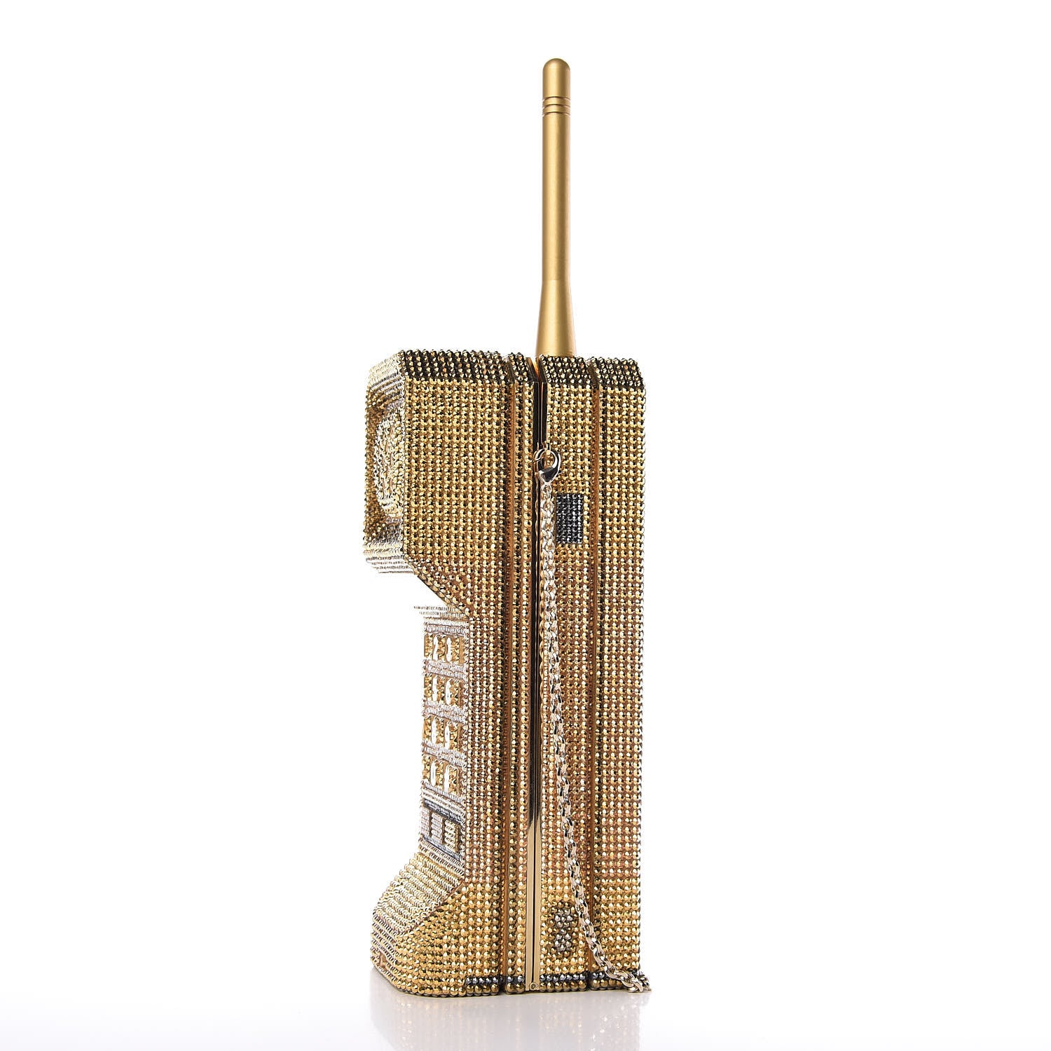 Judith Leiber Austrian Crystal Call Me Brick Phone Minaudiere Clutch Multicolor Gold 13 of 15