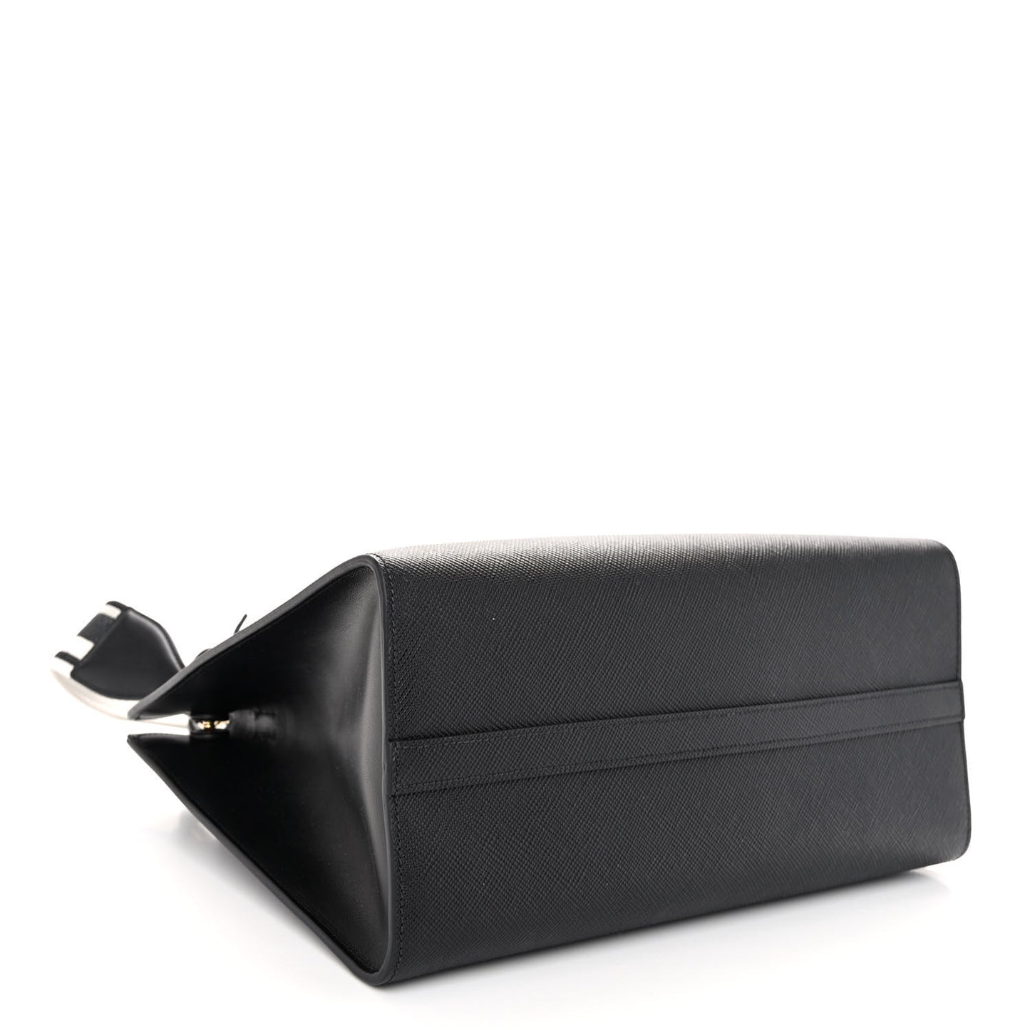 Saffiano Cuir Calfskin Medium Monochrome Top Handle Tote Black