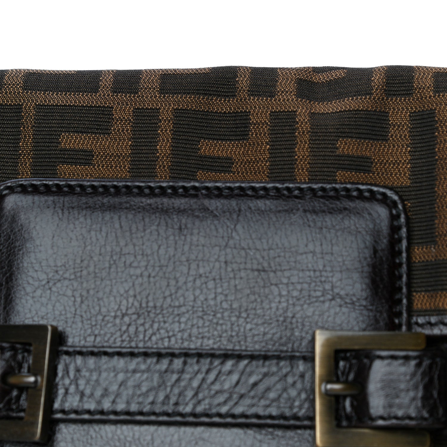 Fendi Zucca Calfskin Shoulder Bag Tobacco 18 of 19