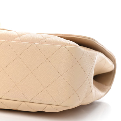Chanel Caviar Quilted Jumbo Single Flap Beige 9 of 9