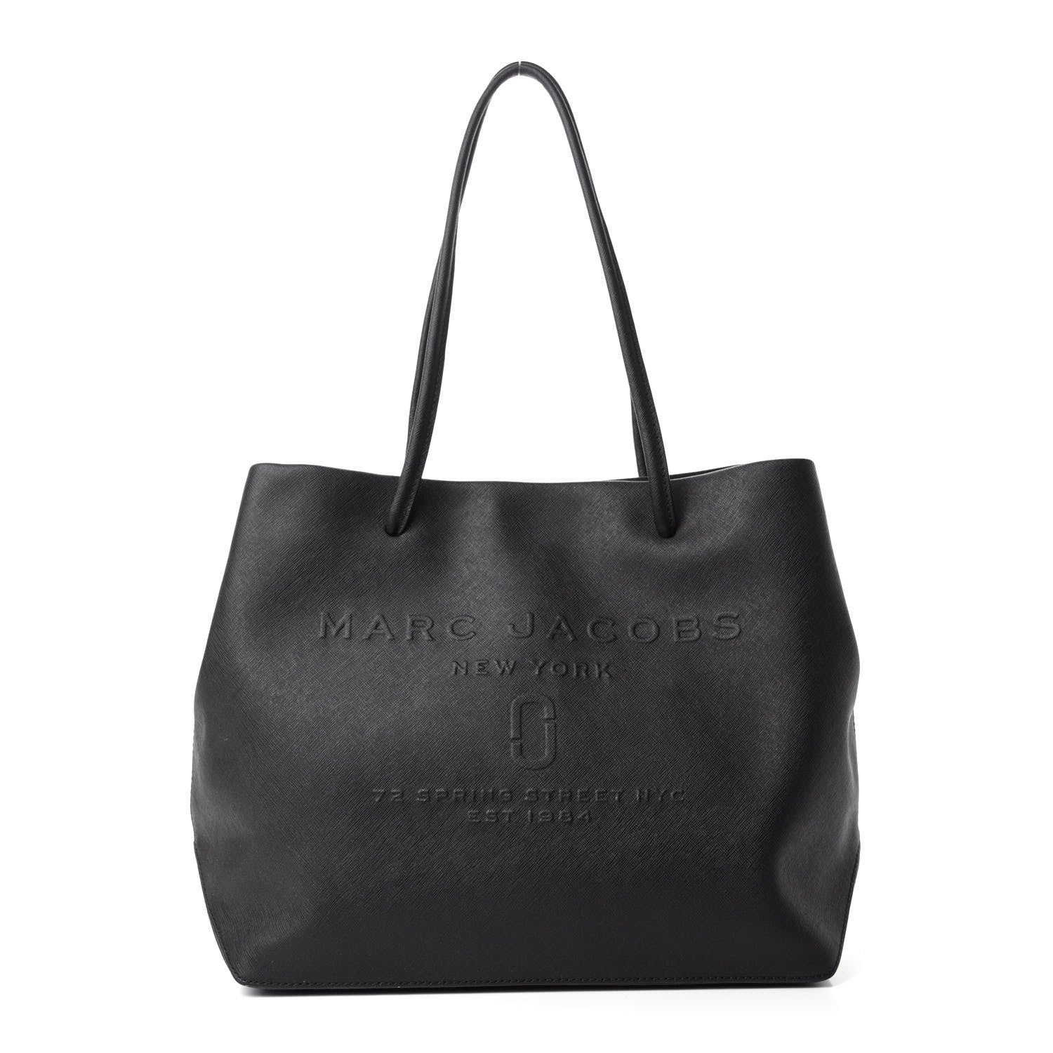 Marc Jacobs Calfskin Embossed Logo East West Shopper Tote Black 1 of 10