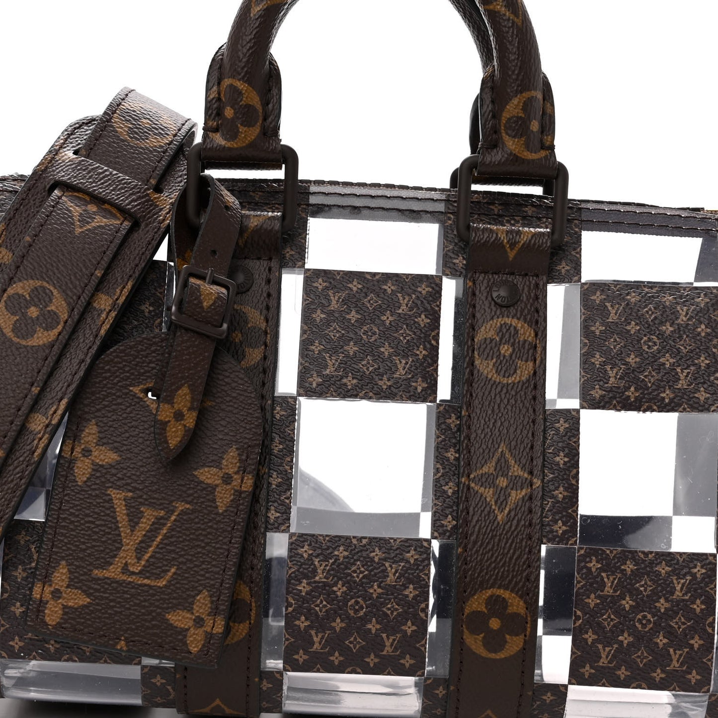 PVC Monogram Chess Keepall Bandouliere 25