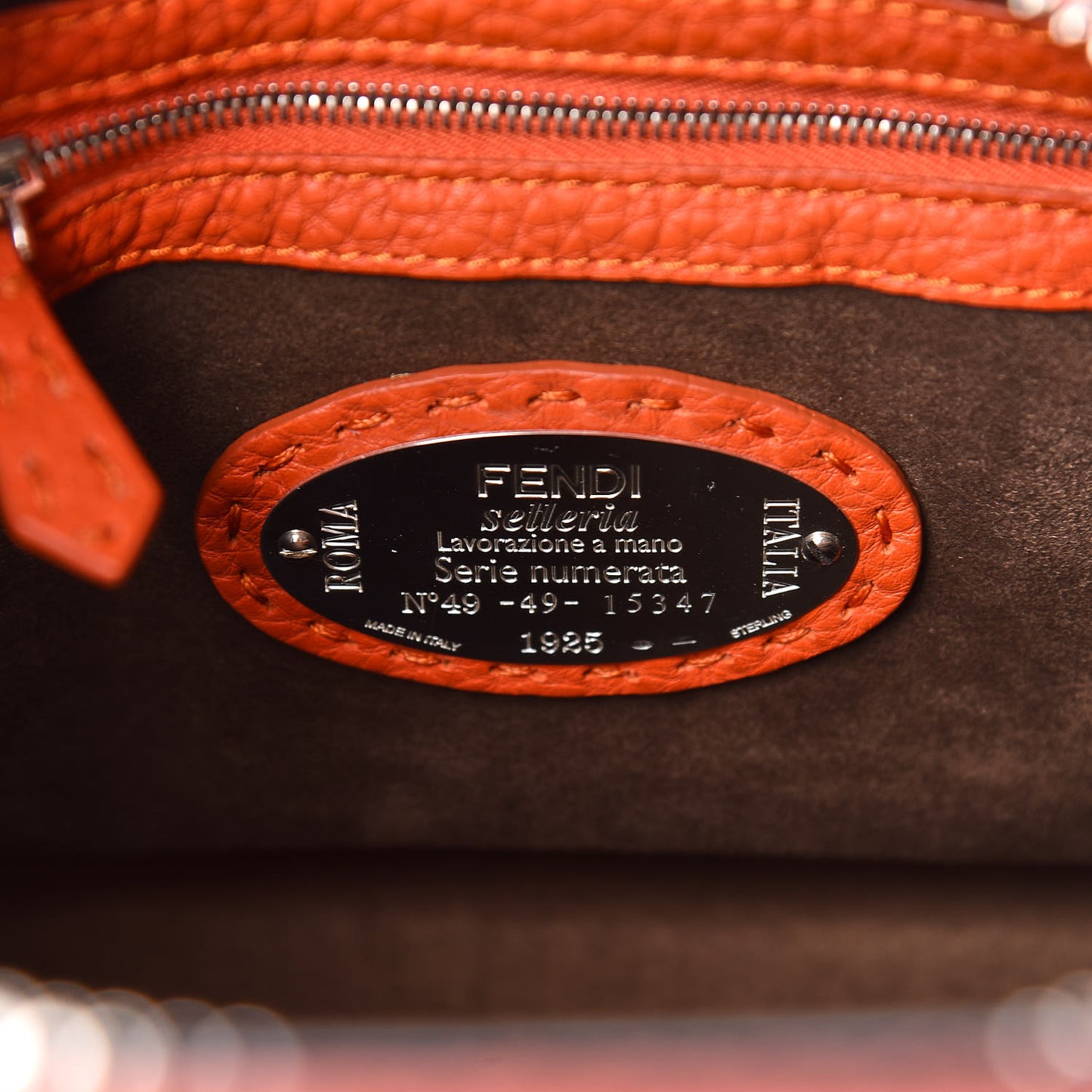 Calfskin Romano Selleria Lei Boston Tote Dark Orange