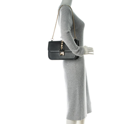 Valentino Garavani Vitello Medium Glam Lock Rockstud Flap Black 2 of 7