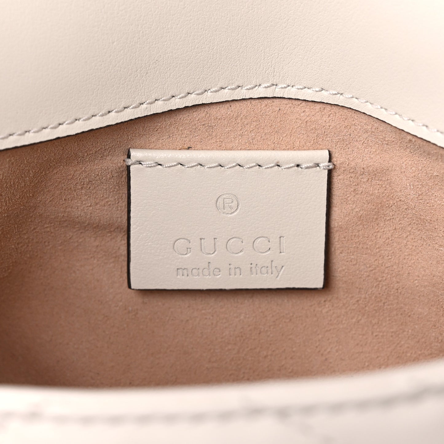 Calfskin Matelasse Super Mini GG Marmont Shoulder Bag White