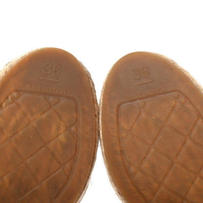 Chanel Lambskin CC Espadrilles 36 Beige Black 6 of 9