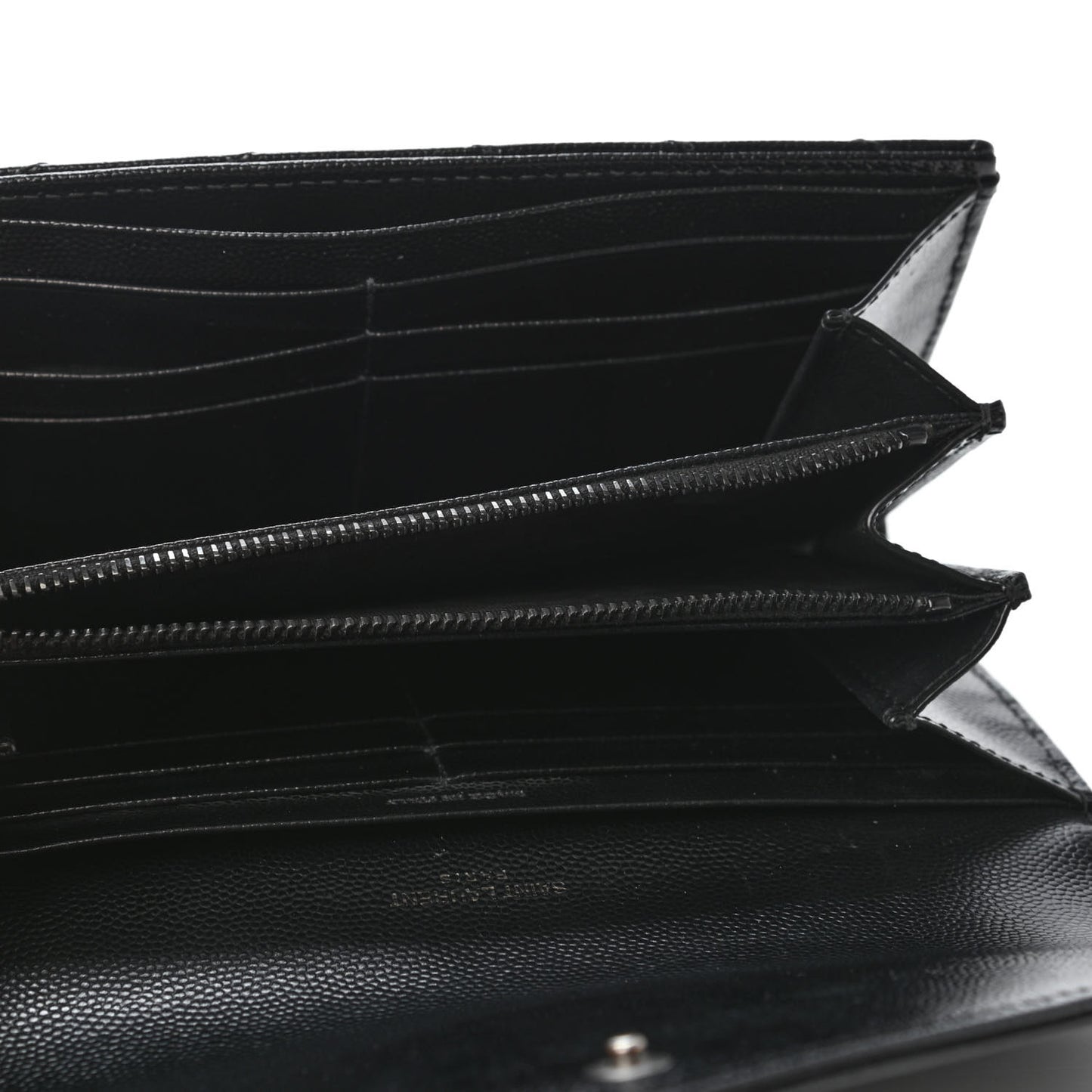 Grain De Poudre Matelasse Chevron Monogram Flap Wallet Black