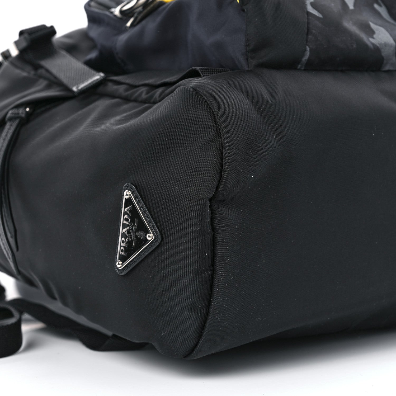 Prada Re-Nylon Saffiano Camouflage Print Logo Double Buckle Backpack Blue 9 of 10