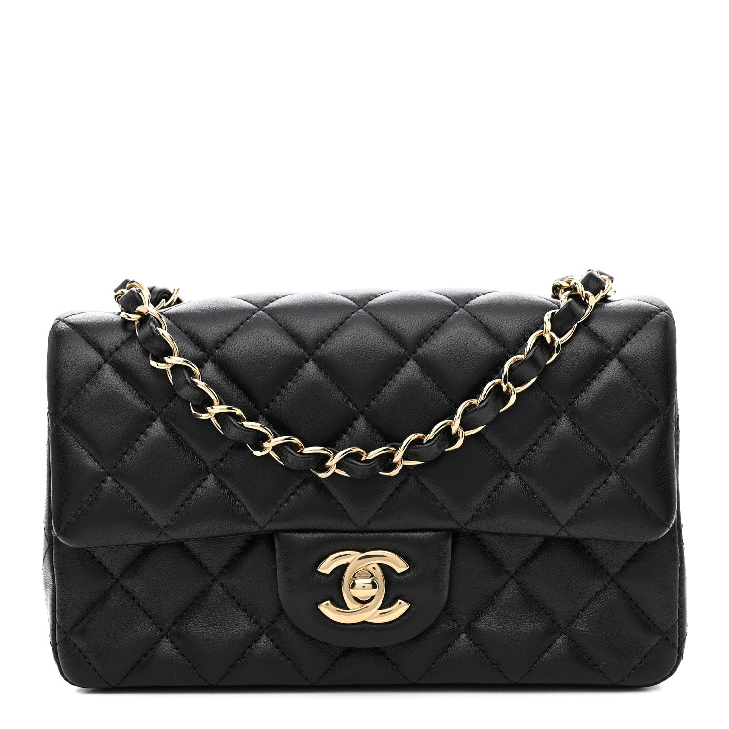 Chanel Lambskin Quilted Mini Rectangular Flap Black 1 of 11