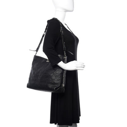 Chanel Grained Calfskin Stitched Medium Braided With Style Hobo Black 1 of 11