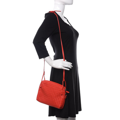 Bottega Veneta Nappa Intrecciato Nodini Crossbody Messenger New Red 2 of 10