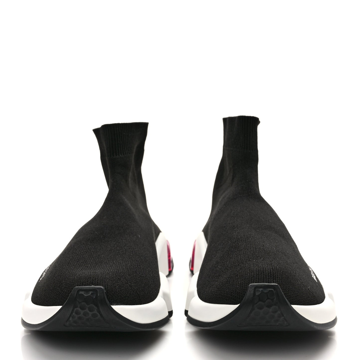 Neoprene Knit Womens Speed Clear Bicolor Sole Sneakers 40 Black Pink