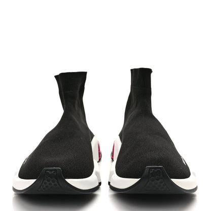 Balenciaga Neoprene Knit Womens Speed Clear Bicolor Sole Sneakers 40 Black Pink 2 of 10
