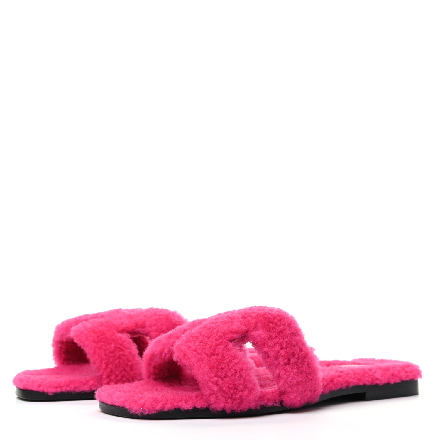 Hermes Woolskin Oran Sandals 39 Rose Fuchsia 3 of 8