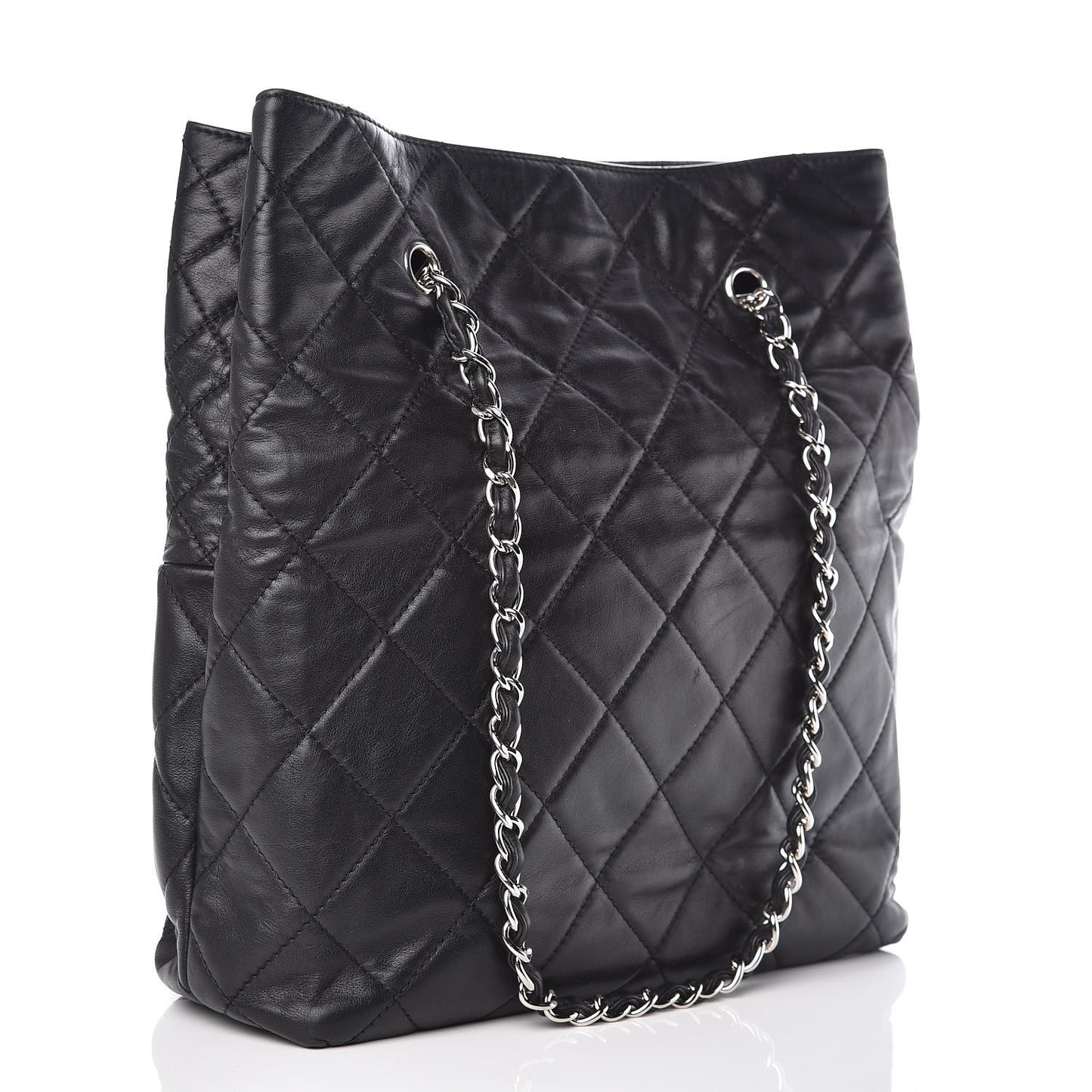 Calfskin Quilted In The Business North South Tote Black