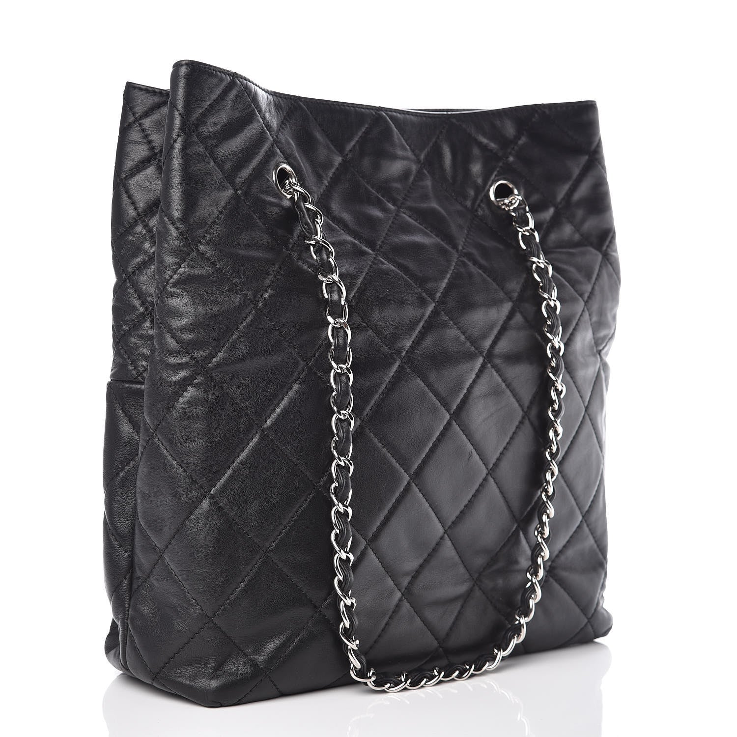 Chanel Calfskin Quilted In The Business North South Tote Black 3 of 9