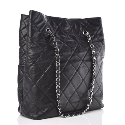 Chanel Calfskin Quilted In The Business North South Tote Black 3 of 9