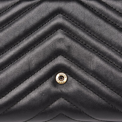 Gucci Calfskin Matelasse GG Marmont Chain Wallet Black 16 of 18